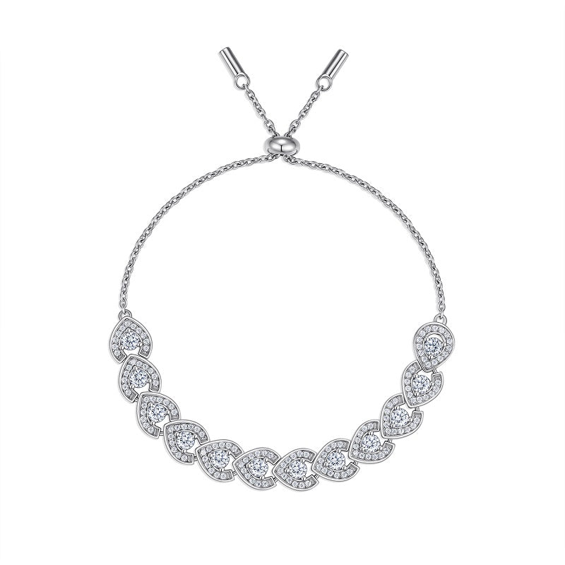 Emerald Weave Pavé Moissanite Adjustable Bracelet