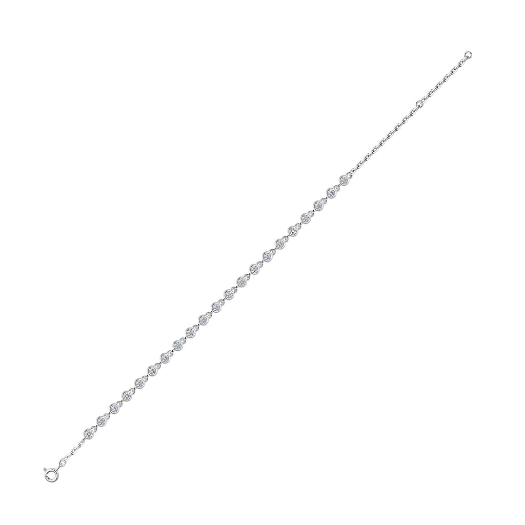 Classic Bezel Moissanite Line Bracelet