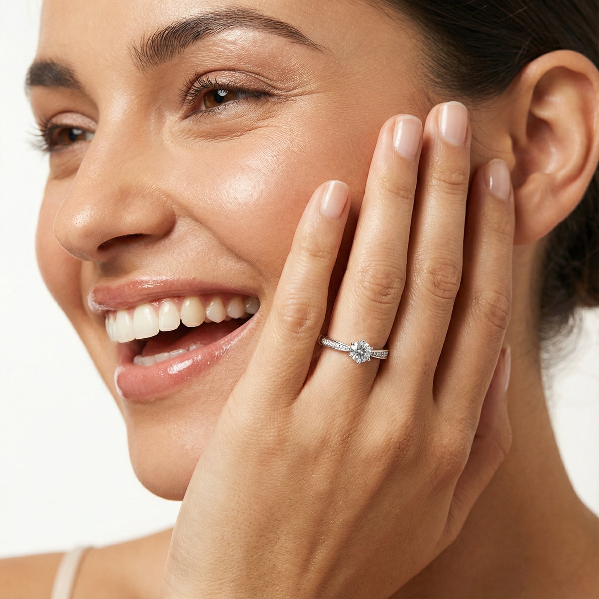 Micro-Pavé Moissanite Solitaire Ring