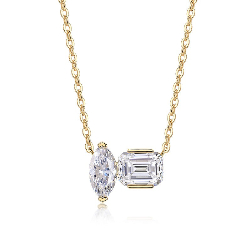 Dual Radiance Moissanite Pendant Necklace