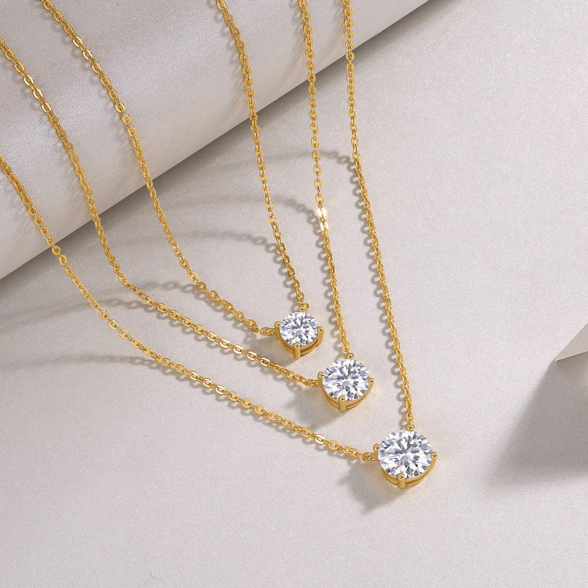 Graduated Ice Bloom Moissanite Necklace Set