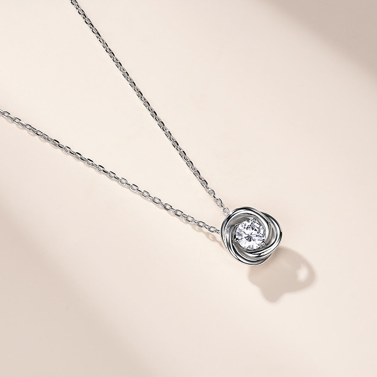 Halo Solitaire Moissanite Pendant Necklace