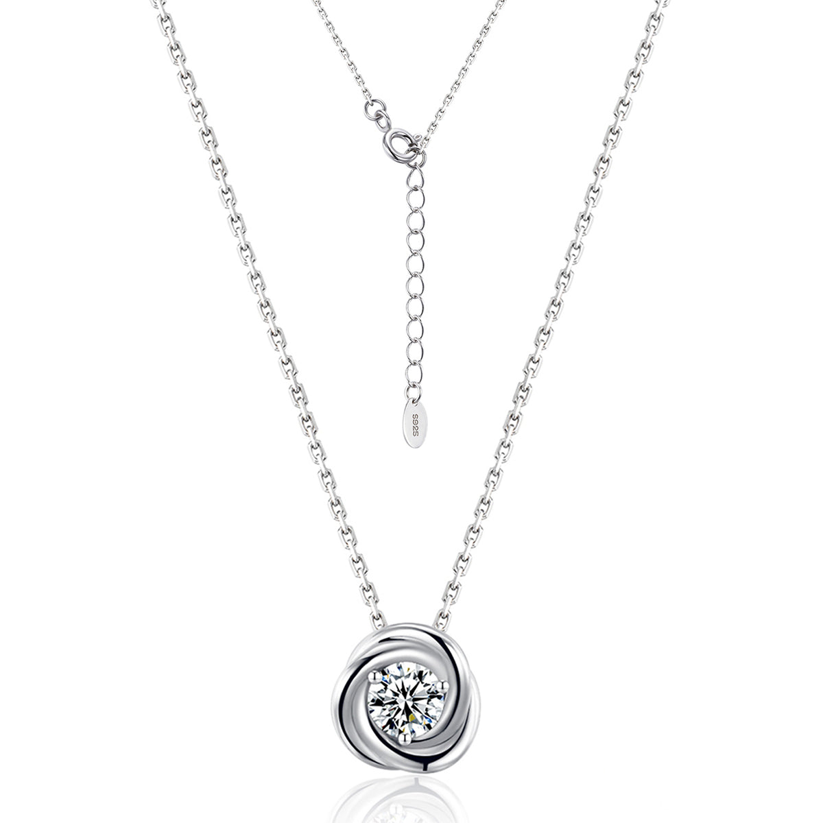 Halo Solitaire Moissanite Pendant Necklace