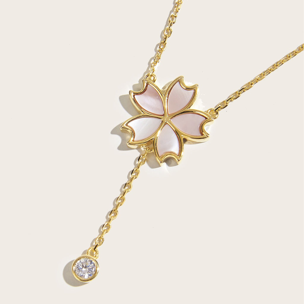 Cherry Blossom Mother of Pearl Drop Necklace