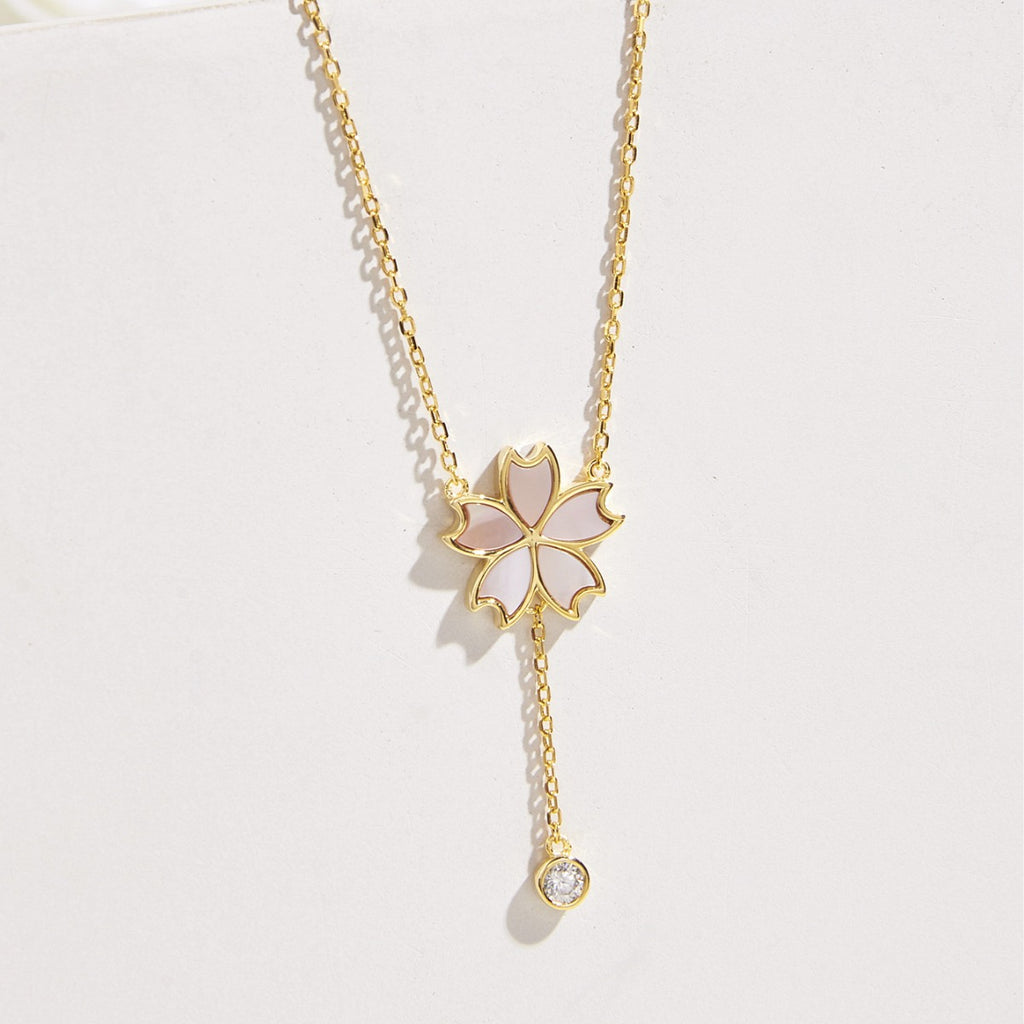 Cherry Blossom Mother of Pearl Drop Necklace