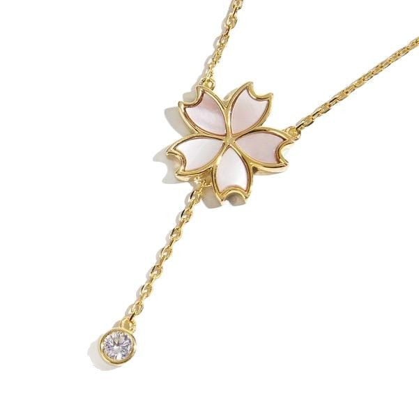 Cherry Blossom Mother of Pearl Drop Necklace