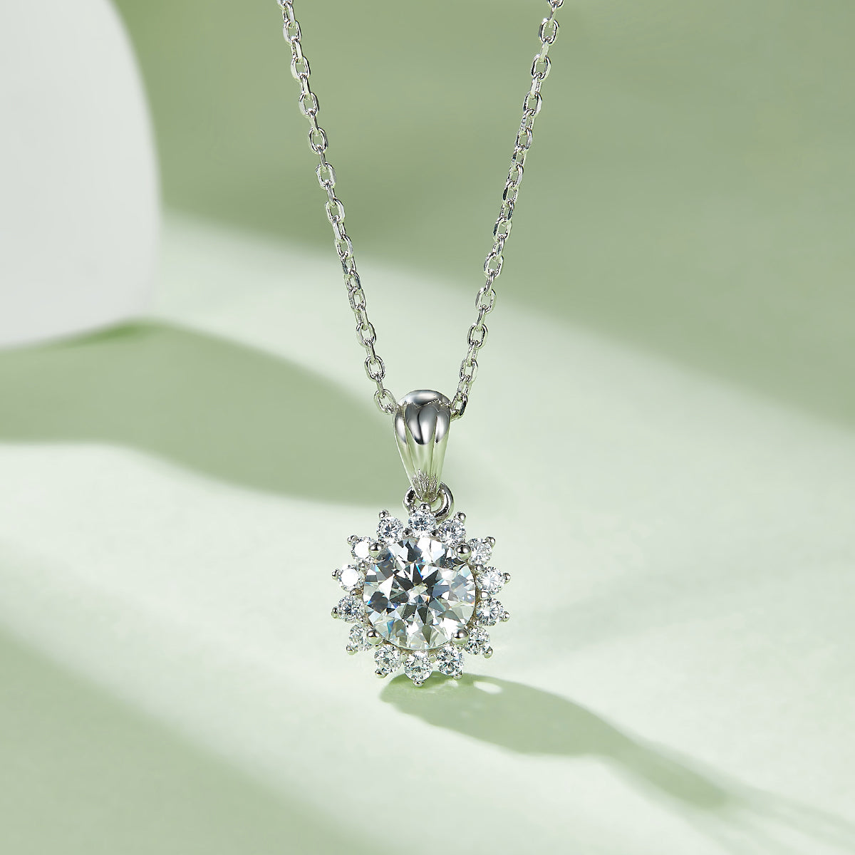 Sunburst Halo Moissanite Jewelry Set
