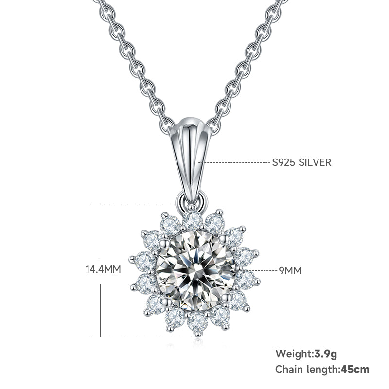 Sunburst Halo Moissanite Jewelry Set