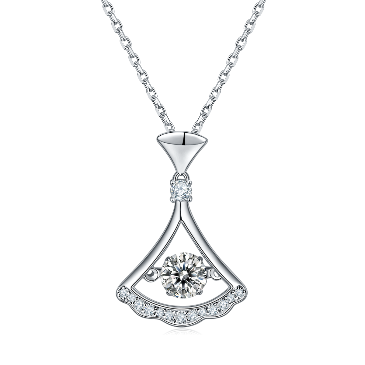 Skirt Dance Moissanite Necklace