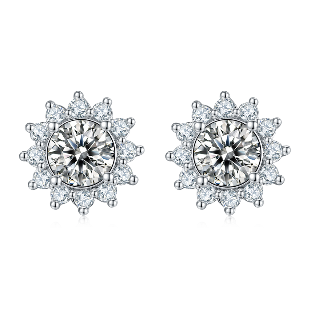 Sunburst Halo Moissanite Jewelry Set