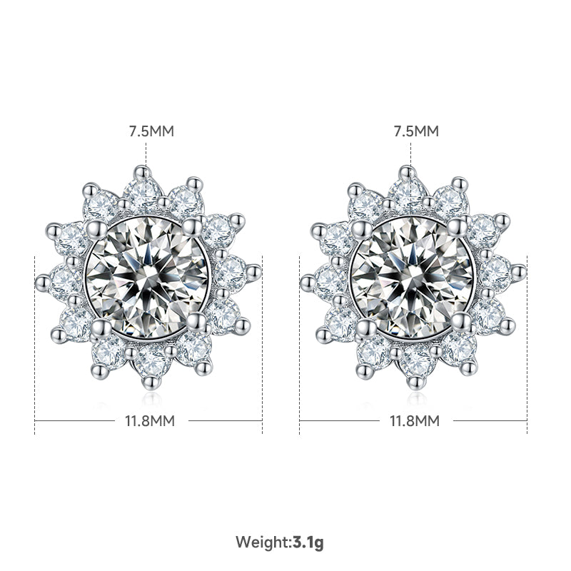 Sunburst Halo Moissanite Jewelry Set