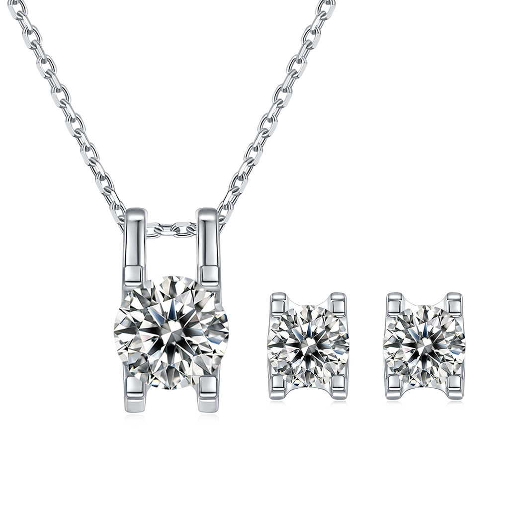 Classic Prong Moissanite Jewelry Set