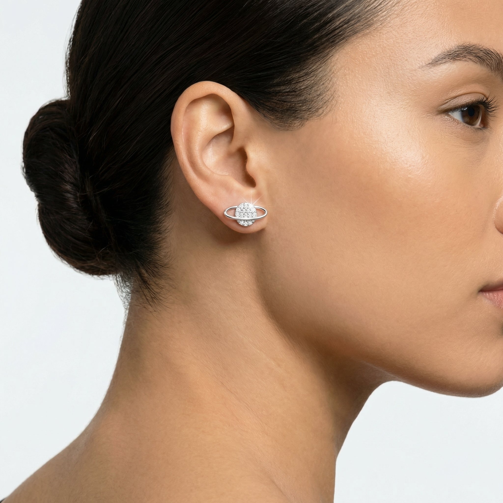 Celestial Orbit Moissanite Stud Earrings