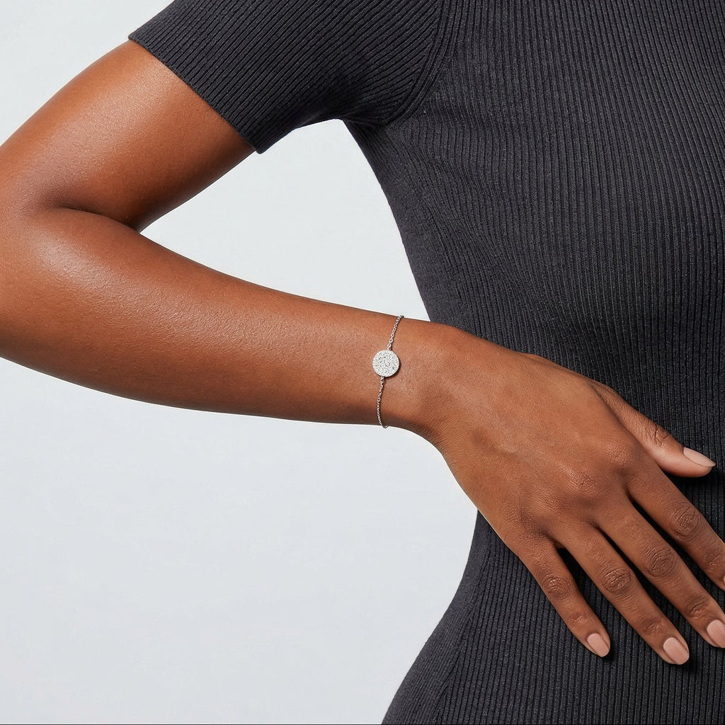 Fortune Disc Pavé Moissanite Bracelet
