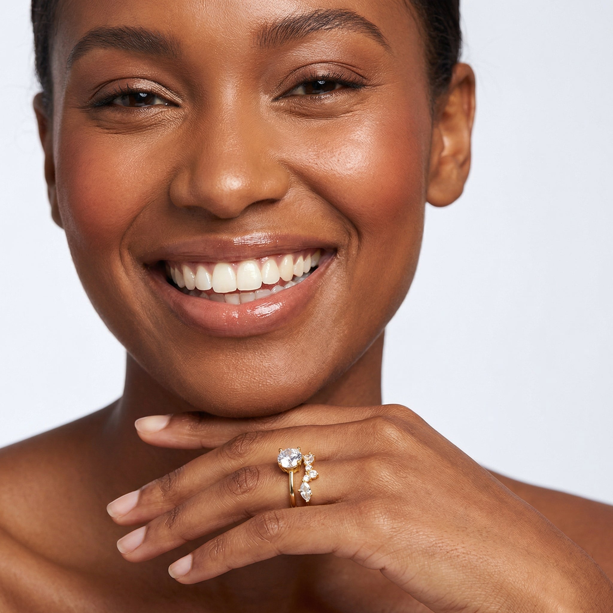 Round Solitaire Moissanite Classic Ring Set