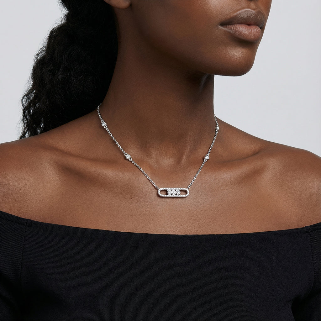 Dynamic Bar Moissanite Necklace