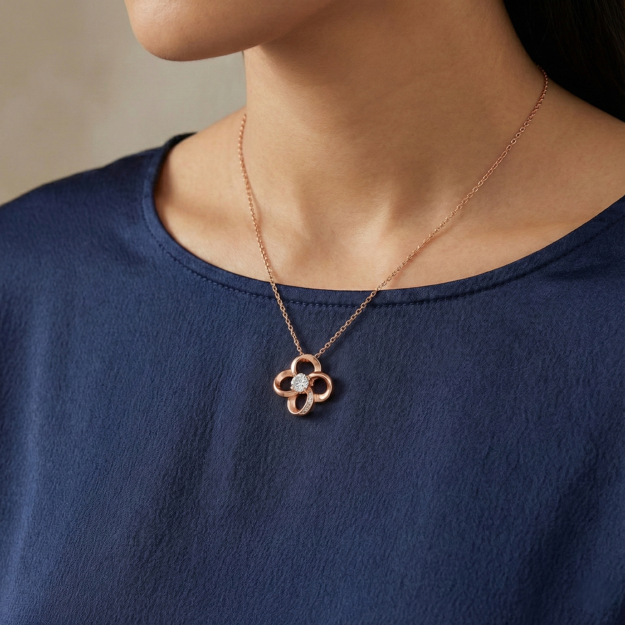 Four‑Leaf Clover Moissanite Necklace