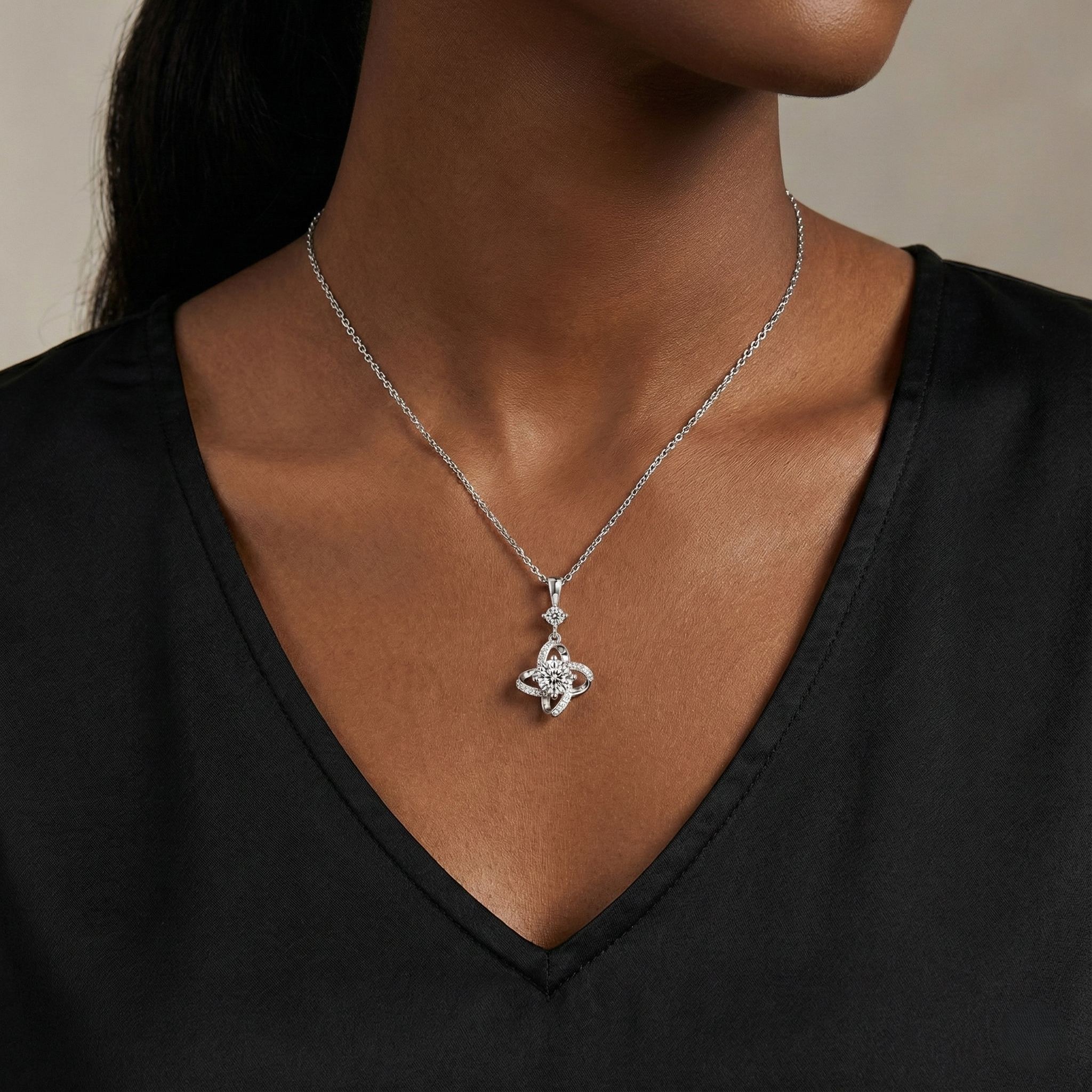 Windmill Motif Moissanite Jewelry Set