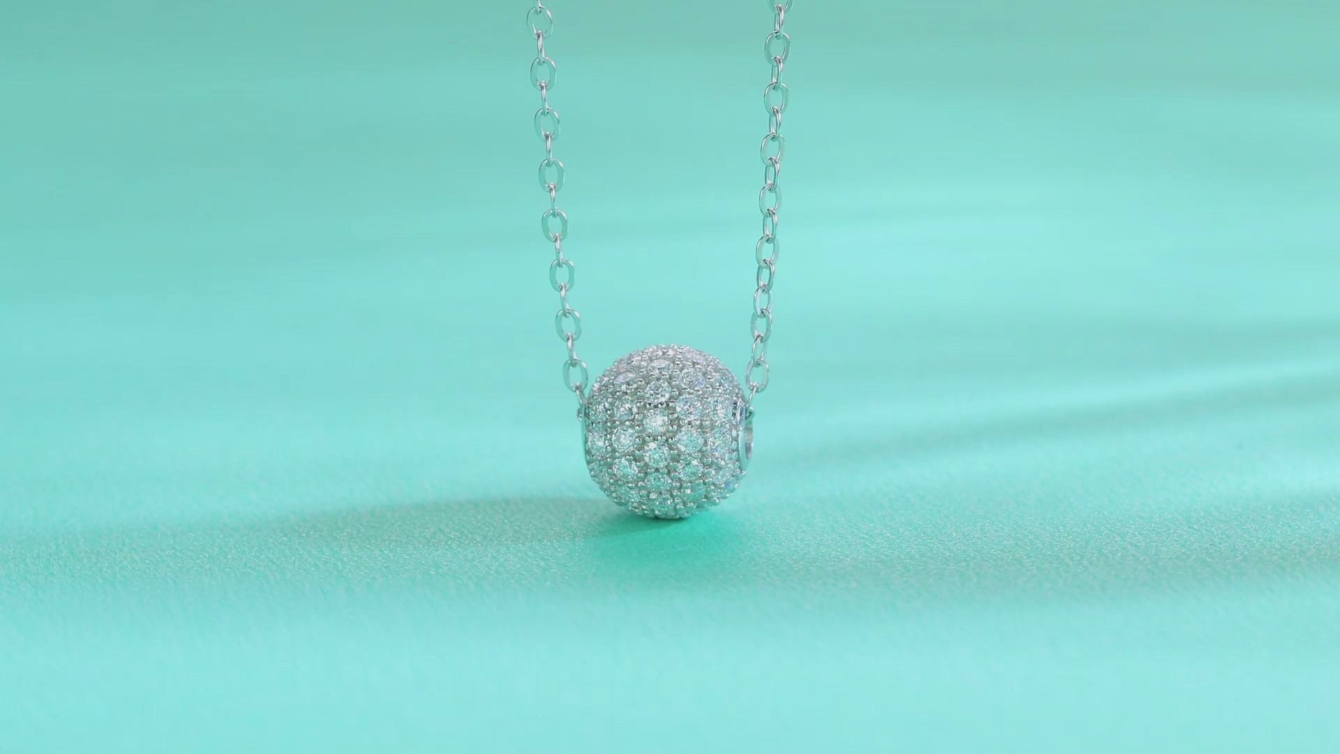Pavé Sphere Moissanite Pendant Necklace