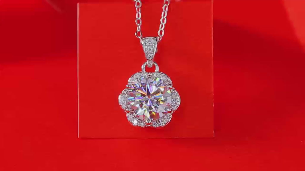 Radiant Bloom Moissanite Pendant Necklace