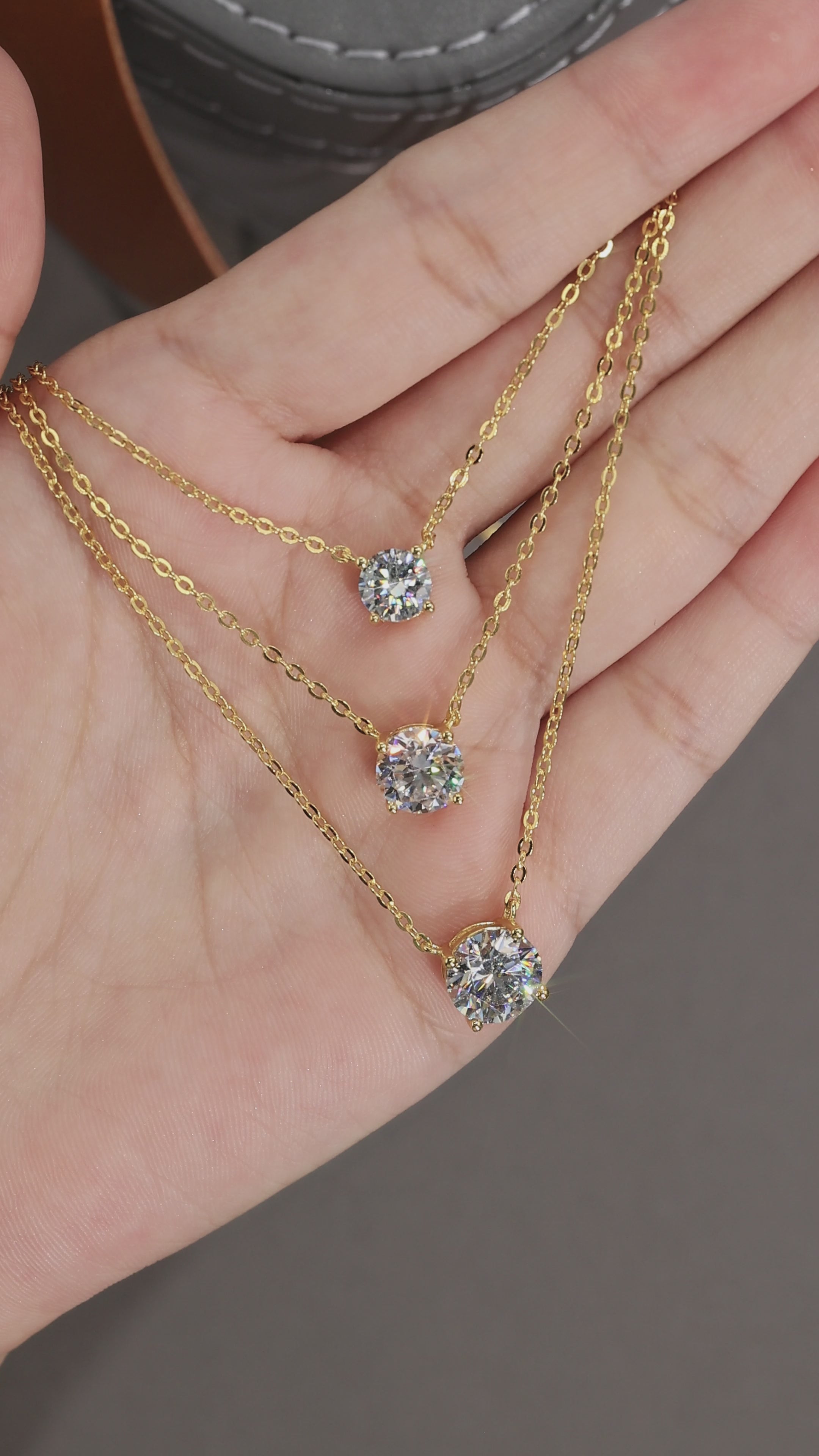 Graduated Ice Bloom Moissanite Necklace Set