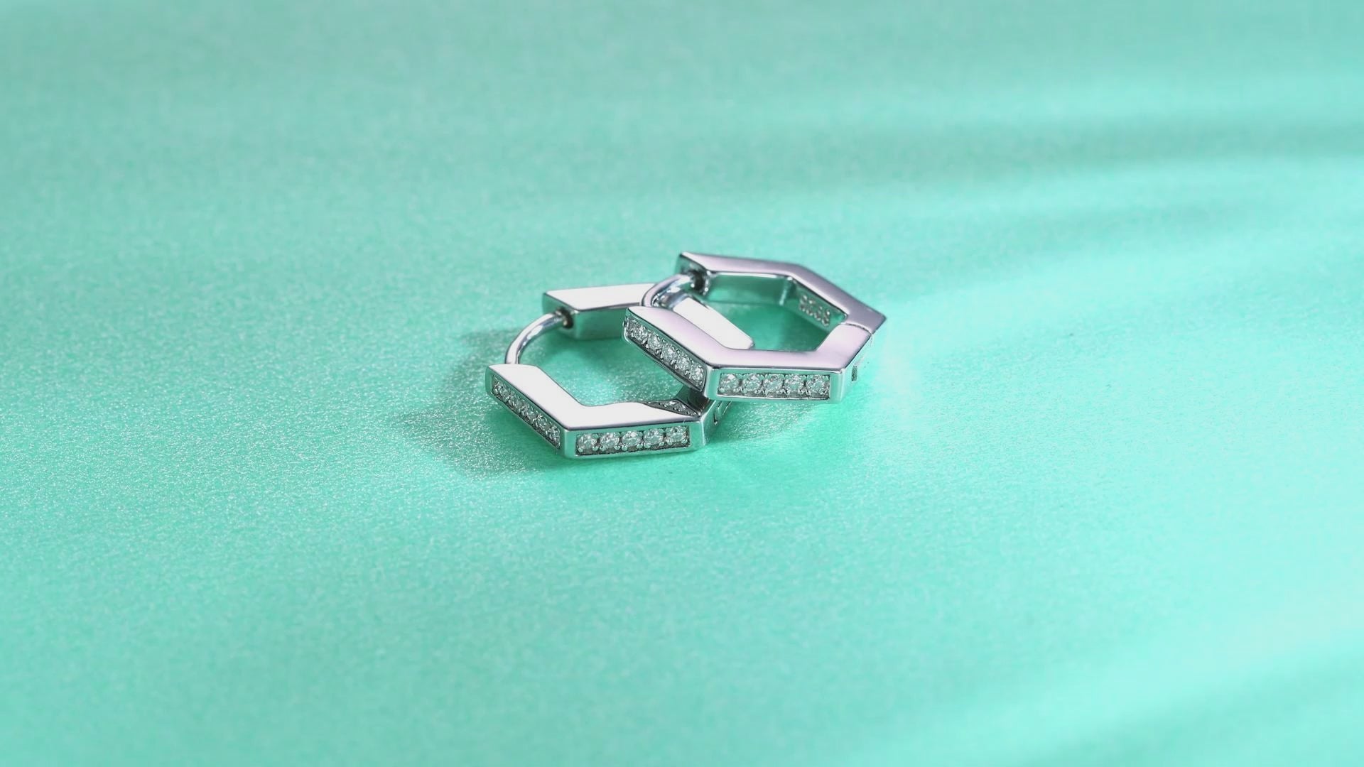 Geometric Channel Set Hoop Earrings