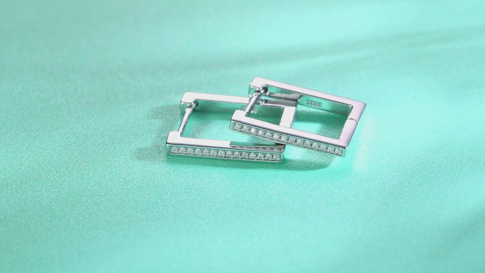 Pavé Bar Moissanite Hoop Earrings